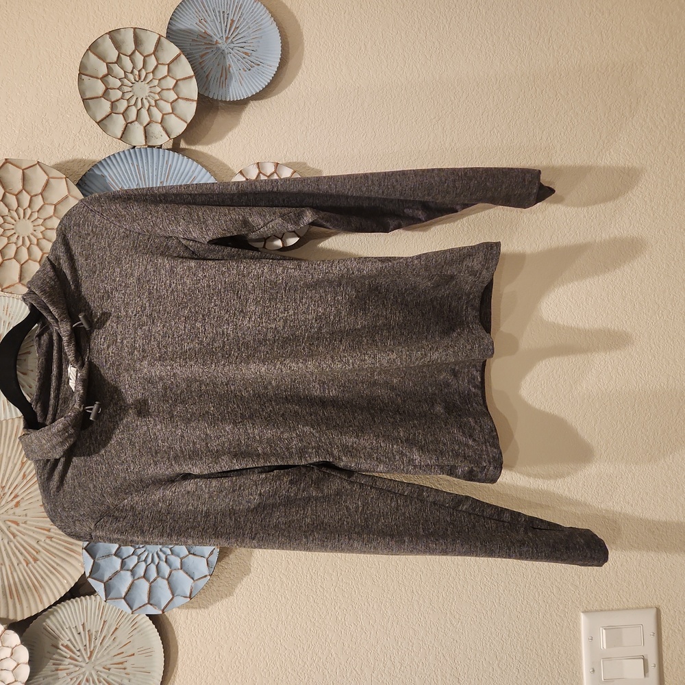 AVIA HOODED Grey Heathered Athletic Top size XS